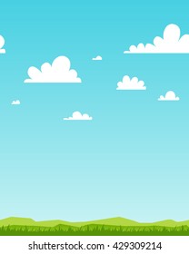 Landscape repeated border. Vector design.