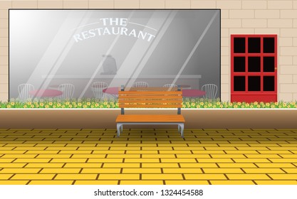 Landscape of the restaurant front