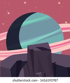 landscape retro style space future