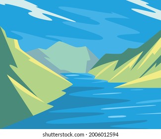 landscape with river nature scene