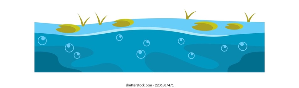 Landscape river Seamless Pattern. Vector illustration