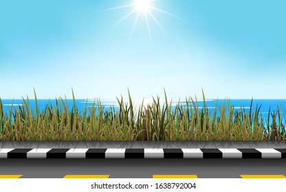 landscape of road at the beach in day time