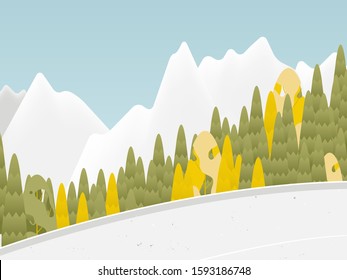 Landscape of road on the mountain with forest and rock mountains