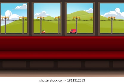 landscape of road on the  mountain in the train