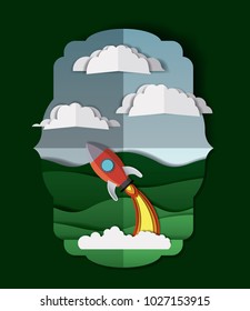 landscape with rocket launcher craft
