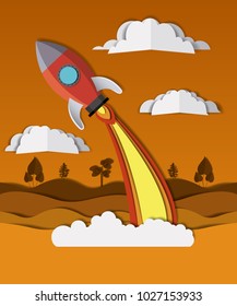 landscape with rocket launcher craft