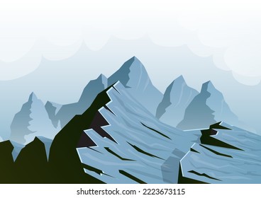 landscape of rocky mountain with sky background
