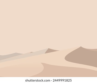  Landscape of sand hot desert outdoor panorama on wild summer dune.