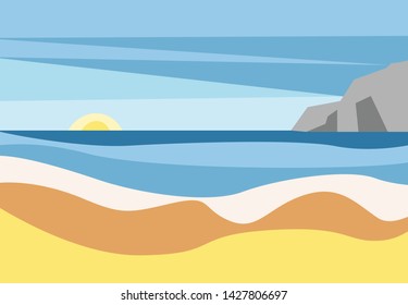 Landscape with sand tropical beach 