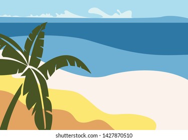 Landscape with sand tropical beach