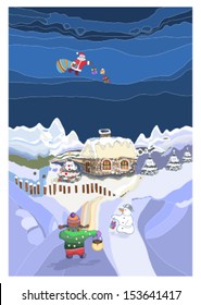Landscape with Santa Claus