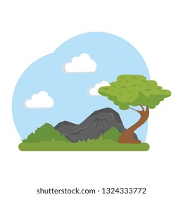 landscape savannahh scene icon