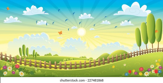 Landscape Scene Vector Illustration