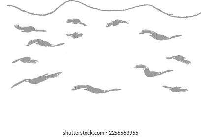 Landscape scenery of abstract snowy mountain.