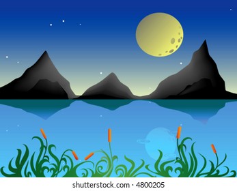 Landscape scenics illustration