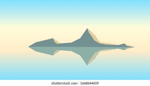 Landscape with sea and cliffs. Vector illustration.