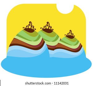 landscape of sea earth and sun