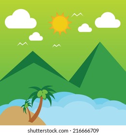 landscape with Sea  and mountain