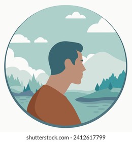 landscape with sea vector art