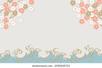 Landscape with Sea Wave Background Illustration