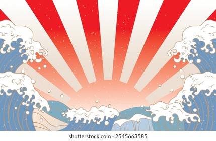 Paisaje con las olas del mar de fondo Artes de Clip