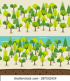 Landscape seamless background. Forest background.