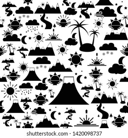 landscape seamless pattern background icon.