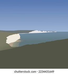 paisaje con costa y cielo azul