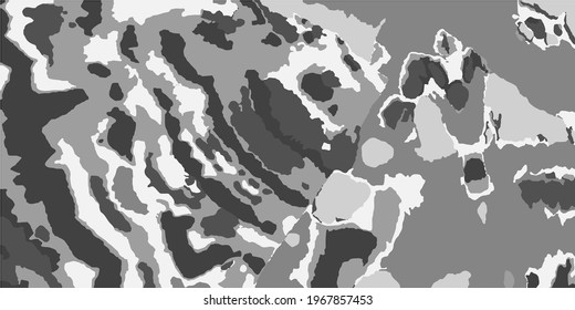 Landscape Shadows Retro Modern Watercolor Design. Light Grey. Grey Foggy Details Ornamental Fabrics. Cloudy Silver Gray Simple Dirty Art. Monochrome Metallic Vector Aquarelle Art.