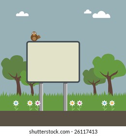 landscape with sign ready for text