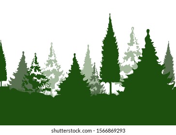 Watercolor Green Pine Trees Christmas New Stock Illustration 1220250364