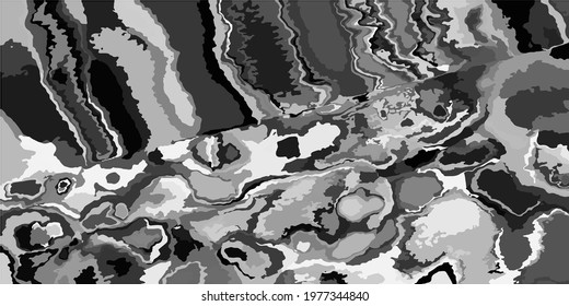 Landscape Silver Vector Aquarelle Art. Metallic Details Monochrome Simple Dirty Art. Retro Gray Shadows Watercolour Art Illustration. Soft Gray. Grey Cloudy Foggy Trendy Aquarelle Fabric.
