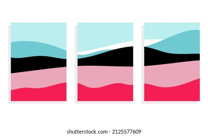 landscape simple vector illustration set
