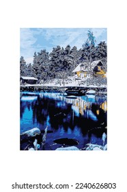 Landscape Sketch Illustration Poster Image
