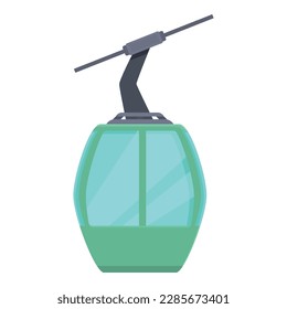 Landscape ski lift icon cartoon vector. Cable winter. Snow resort