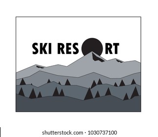  landscape and ski resort,logo vector