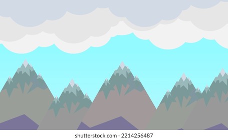 Paisaje con cielos, montañas y nubes