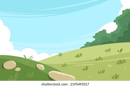 landscape and sky cartoon illustration vector