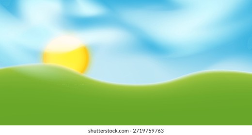Paisagem com céu e nuvens.vetor ilustration.eps 10.