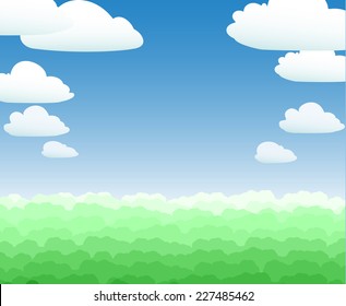 landscape sky With forest And Clouds