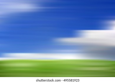 Landscape sky, meadow, field blur. Vector illustration background