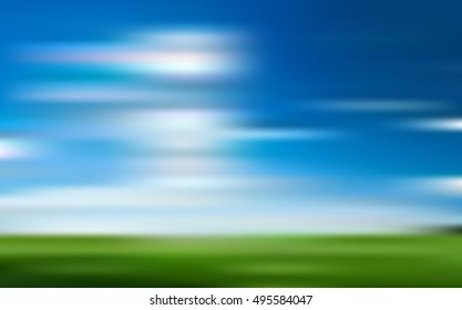 Landscape sky, meadow, field blur. Vector illustration background