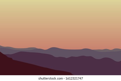 Landscape sky with stars HD wallpaper. Vector design background. Vector EPS 10.