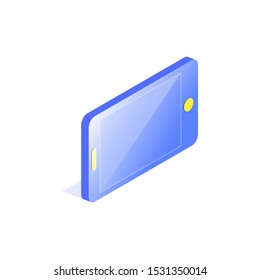 Landscape Smartphone icon isolated white background. Vector 3d isometric, color web icons set, new flat style. Creative illustration, idea for infographics.