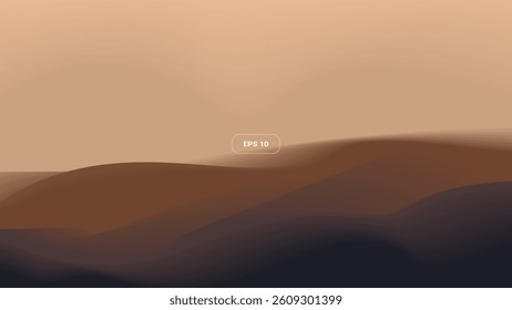 Landscape with smooth gradient layers. Chocolate color. Modern backgrounds, presentations, wallpapers, and web design.