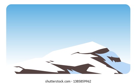 Landscape with with snow mountain. Vector banners set with landscape illustration.