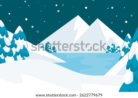 landscape snow place with mountain view