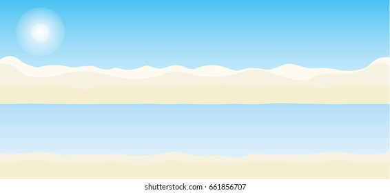 Landscape south beach, vector illustration