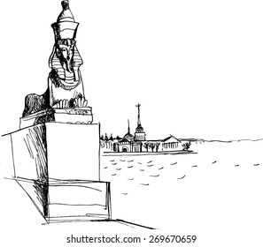 Landscape with Sphinx. Saint Petersburg