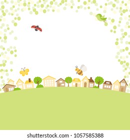 Landscape with spring insects.